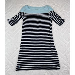 Lilly Pulitzer Women's (S) Kaleb Shirt Dress Striped Ruched Sleeves Pima Cotton